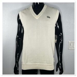 Fairway & Green Tamarron Men’s V-Neck Sweater Vest Beige Sz XL Pima Cotton NWOT